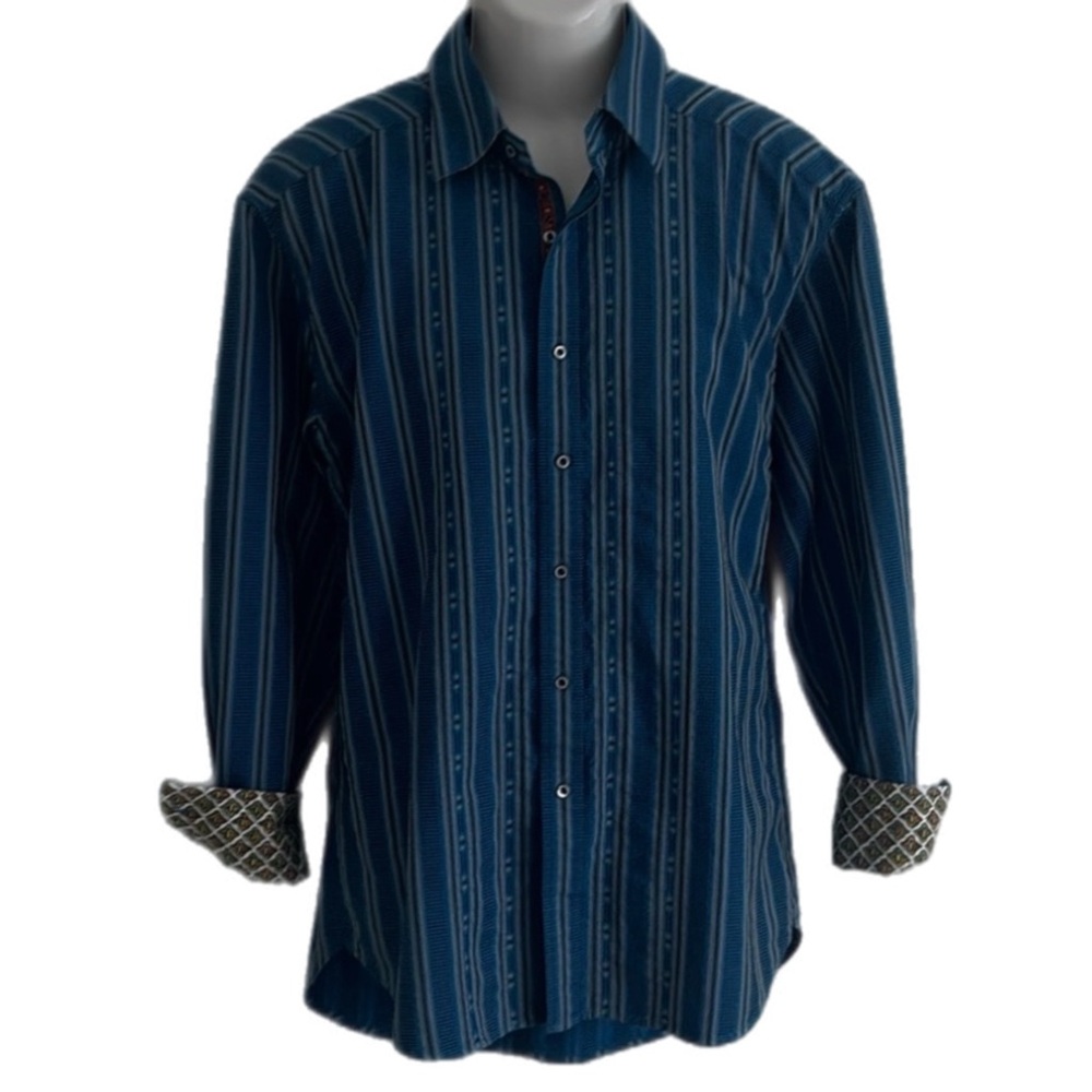 Robert Graham Striped Designer Collared Button Down Shirt